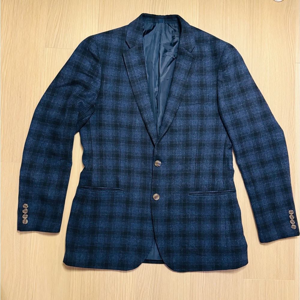 J. Crew Navy Plaid Blazer - Picture 2 of 4